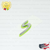 S Emblem Hybrid Green Silver Chrome Trunk Logo Letter Nameplate for Porsche OEM