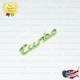 Turbo Emblem Hybrid Green Silver Chrome Trunk Logo Script Nameplate Porsche OEM