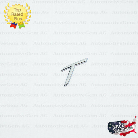 T Emblem Silver Chrome Logo Letter Badge Trunk Lid Nameplate for Porsche OEM