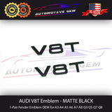 Audi V8T Emblem Matte Black OEM Side Fender Badge A4 A5 A6 A7 S5 S6 S7 Q5 Q7 TT