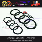 AUDI SQ7 BLACK Front Grille Emblem & Trunk Rear Ring Badge Logo Blackout Kit 2019+ G 4M0853605 2ZZ T94 G 4M0853742 2ZZ T94 G 4M0853742C 2ZZ T94 G 4M0853735 2ZZ T94