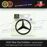 H247 GLA45S AMG Mercedes BLACK Star Emblem Rear Trunk Lid Logo Badge GLA250 GLA35 2478170500