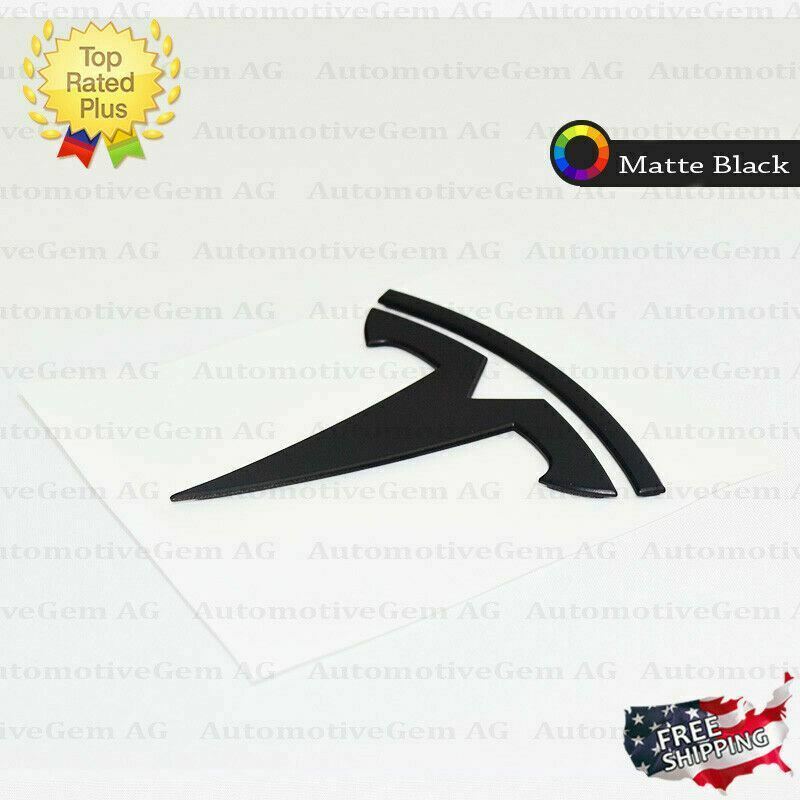 Tesla MODEL 3 Rear Trunk Emblem BLACK Curved T Badge G 1494950-00-A ...