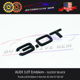 Audi 3.0T Emblem GLOSS BLACK Badge Trunk Nameplate OEM S Line A5 A6 A7 Q5 Q7