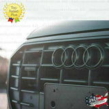 AUDI Q8 Front Ring Grille Emblem GLOSS BLACK Badge Logo Liftgate Sign SQ8 RSQ8