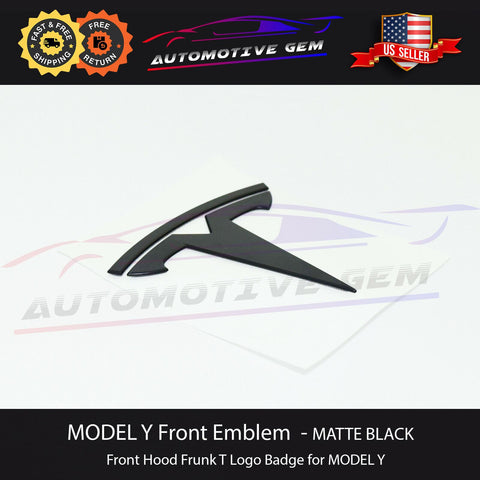 Tesla MODEL Y Front Hood Emblem BLACK Frunk T Badge Logo OEM Upgrade G 1494949-00-A