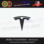 Tesla MODEL Y Front Hood Emblem BLACK Frunk T Badge Logo OEM Upgrade G 1494949-00-A