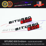 OEM BRABUS BITURBO 800 Fender AMG Emblem GLOSS BLACK RED for Mercedes C63 E63 G63 GT63 GLE63