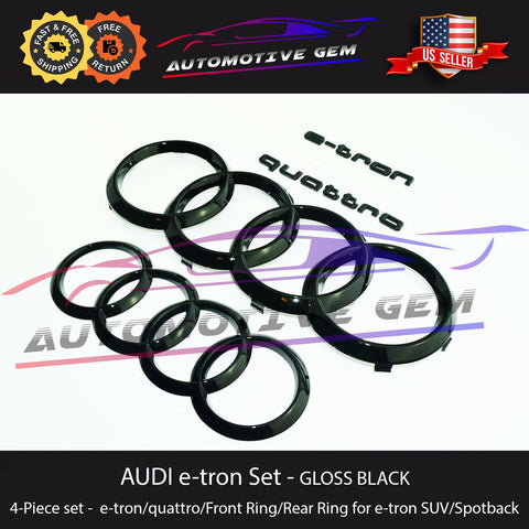 thumbnail image 2 of ⚫ Genuine Audi TT Gloss Black Emblem Kit – Hood & Trunk Rings + S Line Quattro Badges – 2016+ Direct Fit 2 of 6