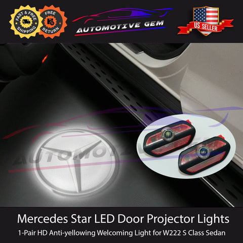 ⭐Mercedes Star Factory Logo HD LED Door Projector Light Puddle W222 S Sedan⭐
