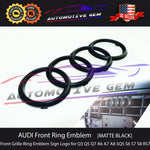 AUDI Front Ring Grille Emblem BLACK Badge Logo OEM Upgrade Q3 Q5 Q7 SQ5 A6 A7 A8