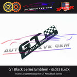GT Black Series AMG Emblem GLOSS BLACK Rear Lid Logo Badge Mercedes GTS GTR R190