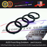 AUDI Front Ring Grille Emblem BLACK Badge Logo OEM Upgrade A4 A5 COUPE SPORTBACK