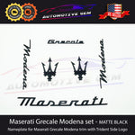 2022+ Maserati Grecale Emblem Modena Trim LH RH Trident Side Logo BLACK Badge