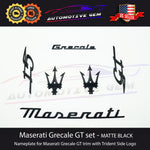 2022+ Maserati Grecale Emblem Modena Trim LH RH Trident Side Logo BLACK Badge