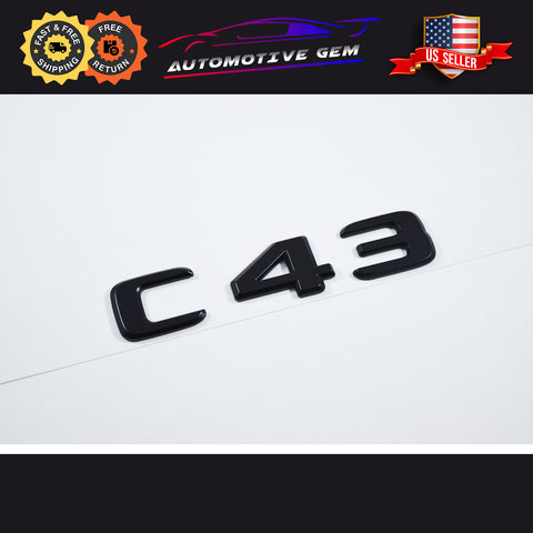 C43 AMG Emblem Matte Black Rear Trunk Letter Logo Badge Sticker OEM Mercedes