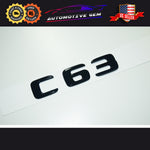 C63 AMG Emblem Glossy Black Rear Trunk Letter Logo Badge Sticker OEM Mercedes