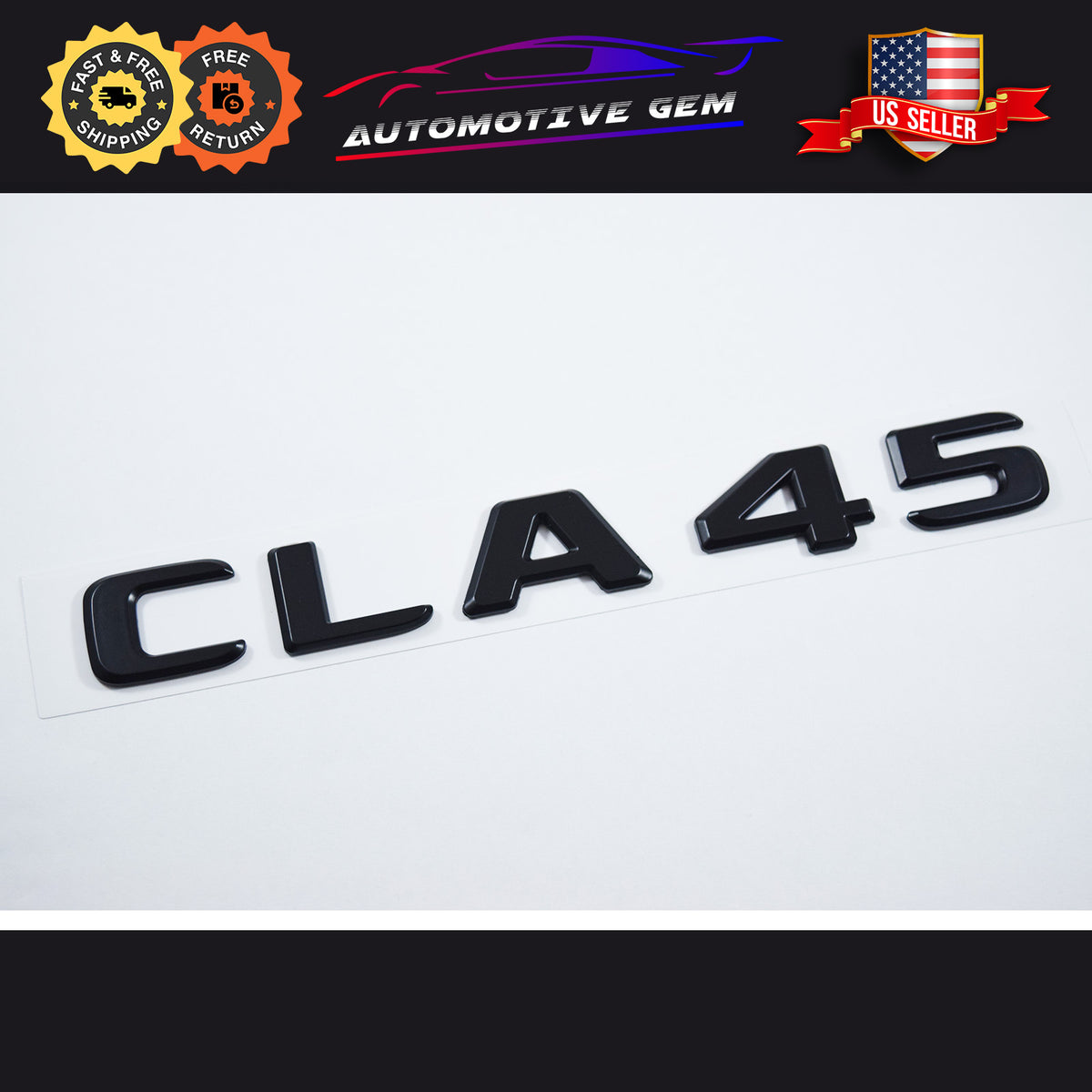 CLA45 AMG Emblem Matte Black Rear Trunk Letter Logo Badge Sticker OEM ...