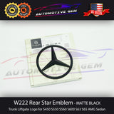 W222 SEDAN S63 AMG Mercedes BLACK Star Emblem Rear Trunk Lid Logo Badge S550 S560