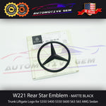 W221 SEDAN S63 AMG Mercedes BLACK Star Emblem Rear Trunk Lid Logo Badge S550 S350