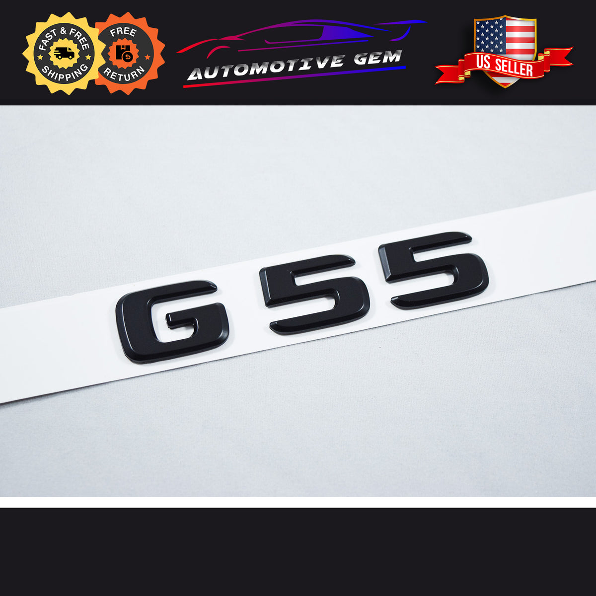 G55 AMG Emblem Matte Black Rear Trunk Letter Logo Badge Sticker OEM Me ...