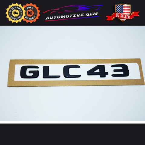 GLC43 AMG Emblem Glossy Black Rear Trunk Letter Logo Badge Sticker OEM Mercedes