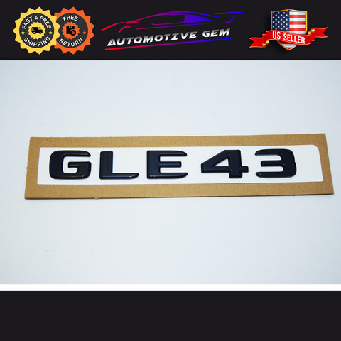 GLE43 AMG Emblem Glossy Black Rear Trunk Letter Logo Badge Sticker OEM Mercedes