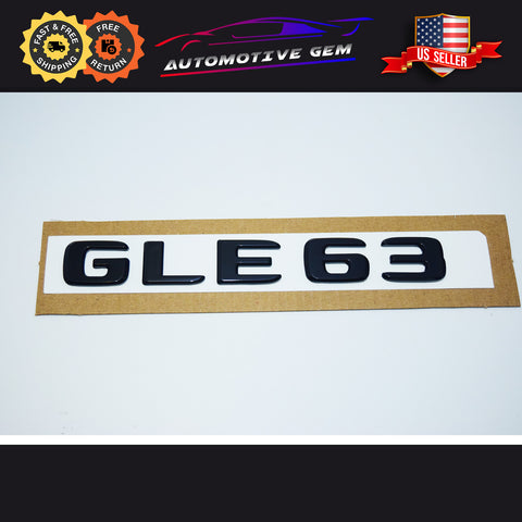 GLE63 AMG Emblem Glossy Black Rear Trunk Letter Logo Badge Sticker OEM Mercedes