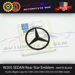 W205 SEDAN AMG C63S Mercedes BLACK Star Emblem Rear Trunk Lid Logo Badge C300 C43