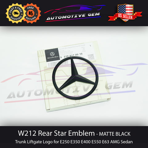 2-Pack Gloss Black Mercedes E550 Rear Trunk Emblem Badge - Replacement Nameplate Decal