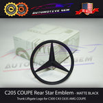 C205 COUPE C63S AMG Mercedes BLACK Star Emblem Rear Trunk Lid Logo Badge C300 CONVERTIBLE 2017-2023