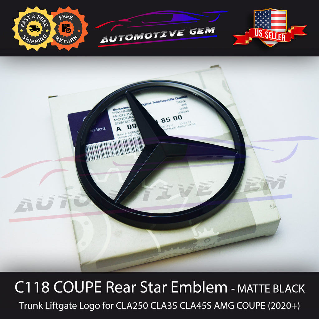 Gloss Black Mercedes Rear Trunk Star Emblem For GLA250 GLA35 GLA45 AMG (H247)