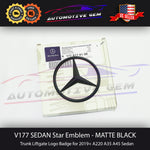 V177 Sedan A35 AMG Mercedes BLACK Star Emblem Rear Trunk Lid Logo Badge A220