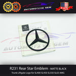 R231 SL63 AMG Mercedes BLACK Star Emblem Rear Trunk Lid Logo Badge SL450 SL550 SL65