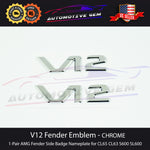 OEM V12 Emblem AMG Fender CHROME Badge Logo Nameplate for Mercedes CL600 S600 SL600 A1408173615