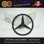 C207 COUPE E350 Mercedes BLACK Star Emblem Rear Trunk Lid Logo Badge E550 E400
