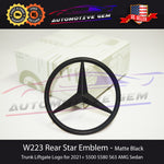 W223 S580 SEDAN Mercedes BLACK Star Emblem Rear Trunk Lid Logo Badge S500 S63