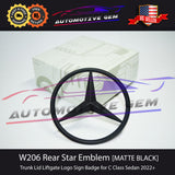 W206 SEDAN AMG C63S Mercedes BLACK Star Emblem Rear Trunk Lid Logo Badge C300 2022+