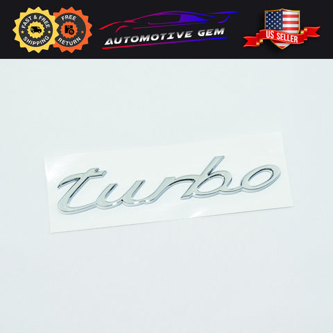 Turbo Emblem Inscription Silver Chrome Logo Letter Badge Trunk Lid Nameplate for Porsche OEM