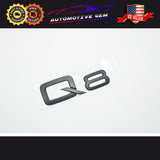 Audi Q8 Emblem MATTE BLACK Rear Trunk Lid Letter Badge S Line Logo OEM Nameplate