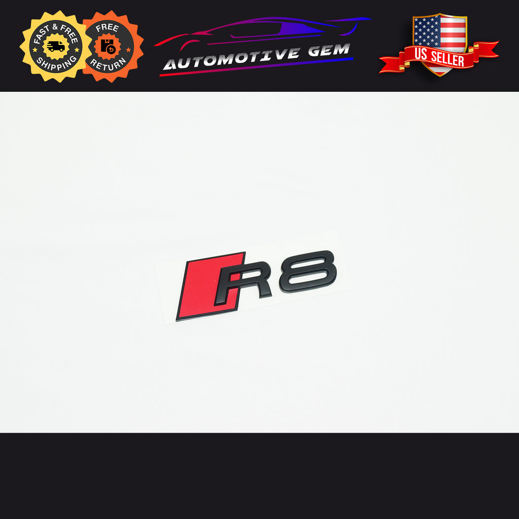 Audi R8 Lettering Audi R8 Emblem MATTE BLACK Rear Trunk Lid Letter Badge S Line Logo Nam ...