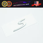 S Emblem Inscription Silver Chrome Logo Letter Badge Bumper Nameplate for Porsche OEM