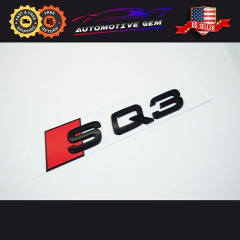 Audi SQ3 Emblem GLOSS BLACK Rear Trunk Lid Letter Badge S Line Logo Nameplate