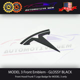Tesla MODEL 3 Front Hood Emblem T Badge BLACK Logo Frunk OEM Upgrade G 1494949-00-A