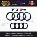 AUDI TTRS Emblem BLACK Front Grille & Rear Trunk Ring Badge Combo Kit 2011-2015 G 8J0853605A 2ZZ T94  G 8J0853742B 2ZZ T94  G 8J0853742A 2ZZ T94  G 8N0853601A  G 8J0853735A 2ZZ T94  G 4B0853737D 2ZZ T94  G 8X0853737A 2ZZ T94