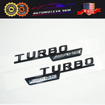 OEM TURBO AMG Emblem Fender GLOSS BLACK Badge Logo Sticker for Mercedes CLA45 GLA45 A45