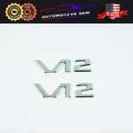 OEM V12 Emblem AMG Fender CHROME Badge Logo Nameplate for Mercedes CL600 S600 SL600