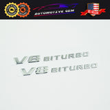 OEM V8 BITURBO Emblem AMG Fender CHROME Badge Logo for Mercedes C63 E63 G63 S63 GLE63 GLS63 GT