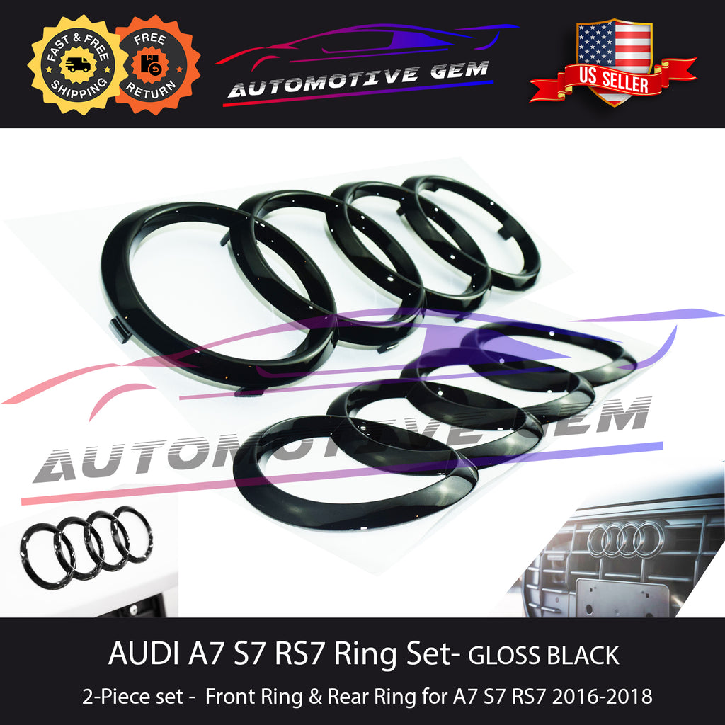 AUDI Q7 SQ7 Rear Ring Emblem GLOSS BLACK Sign Logo Trunk Lid - Foto 7