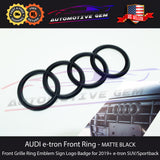 AUDI e-tron MATTE BLACK Front Grille Ring Emblem  Sign Logo etron SUV Sportback
